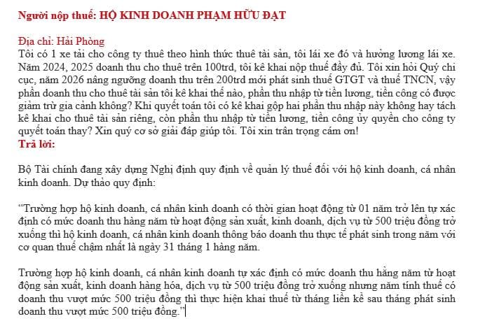 Cá nhân cho thuê xe nộp thuế như thế nào