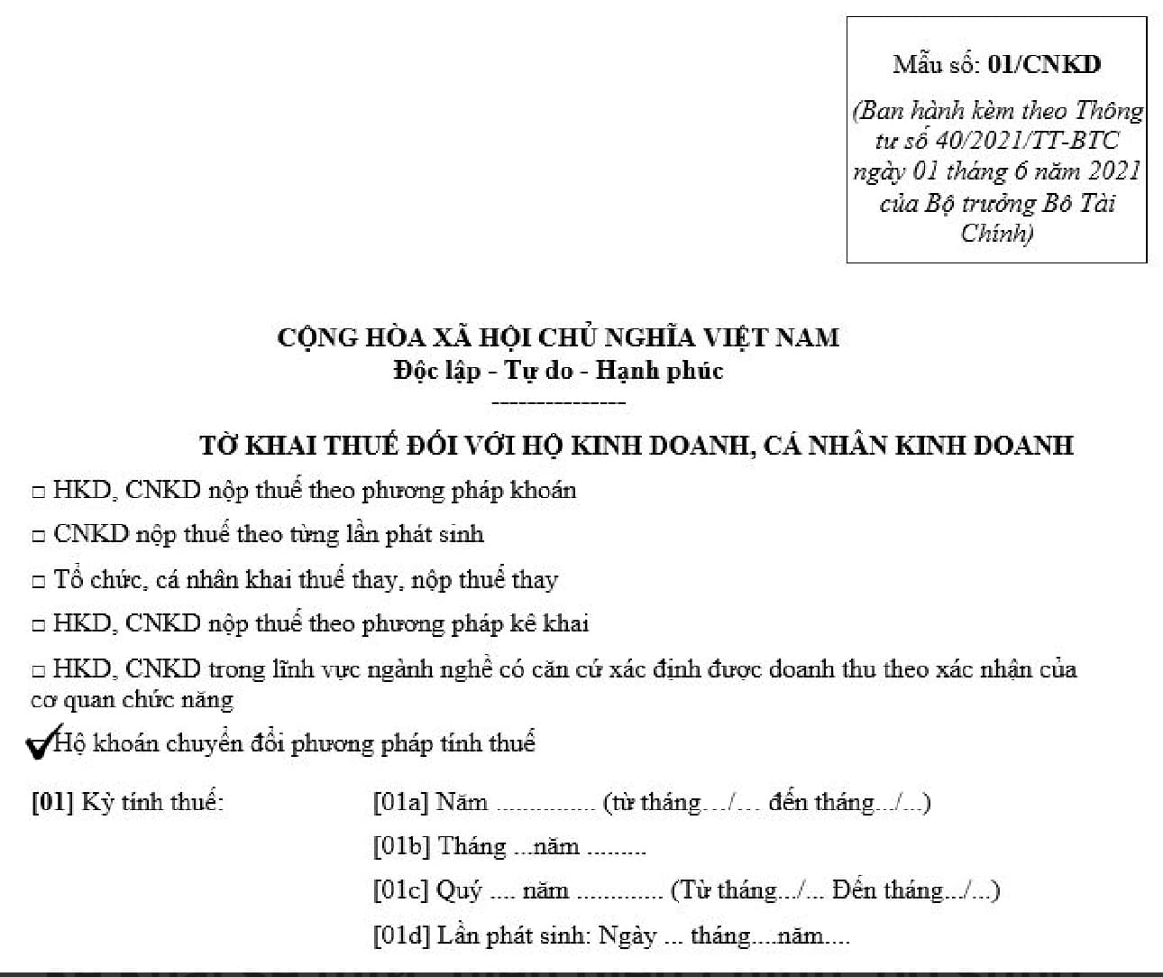 Hướng dẫn hộ kinh doanh nộp thuế theo phương pháp kê khai